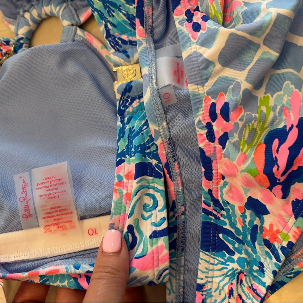 Lilly Pulitzer Bikini Set Multi Hidden Treasure size 10 - Picture 10 of 11